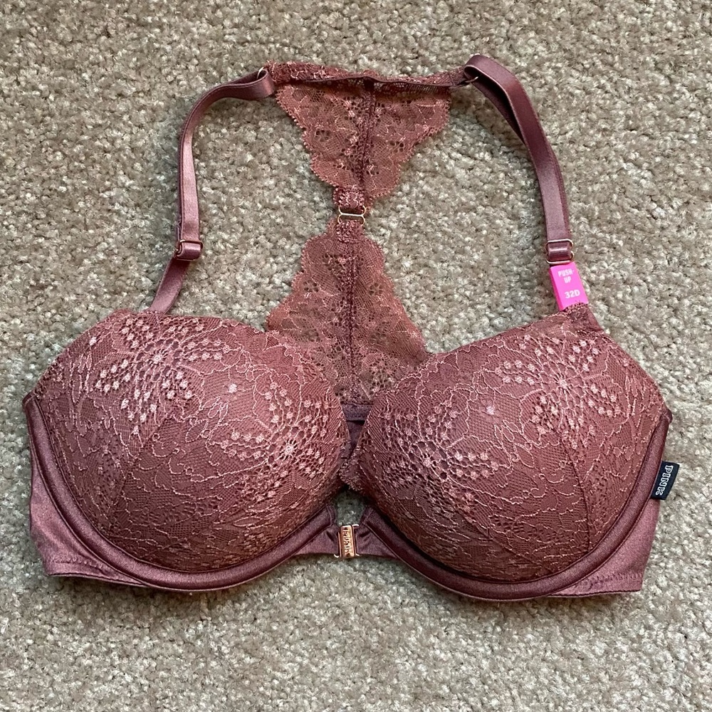 Victoria’s Secret PINK Date push up bra- front close t-back / racer back